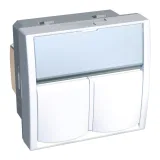 Schneider Electric ALB44325N розетка компьютерная 2×RJ45 Cat.5E, белая, Altira