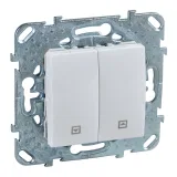 Schneider Electric MGU5.207.18ZD UNICA выключатель для жалюзи, 2-клавишный, белый