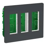 Schneider Electric UNICA SYSTEM+ Блок скрытой установки 3 x 2, антрацит, NU173454