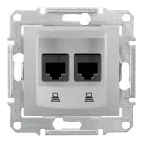 Schneider Electric Sedna SDN5000160 двойная компьютерная розетка RJ45 Cat.6, алюминий